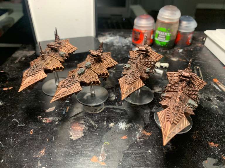 Four Chaos Cruisers in process
